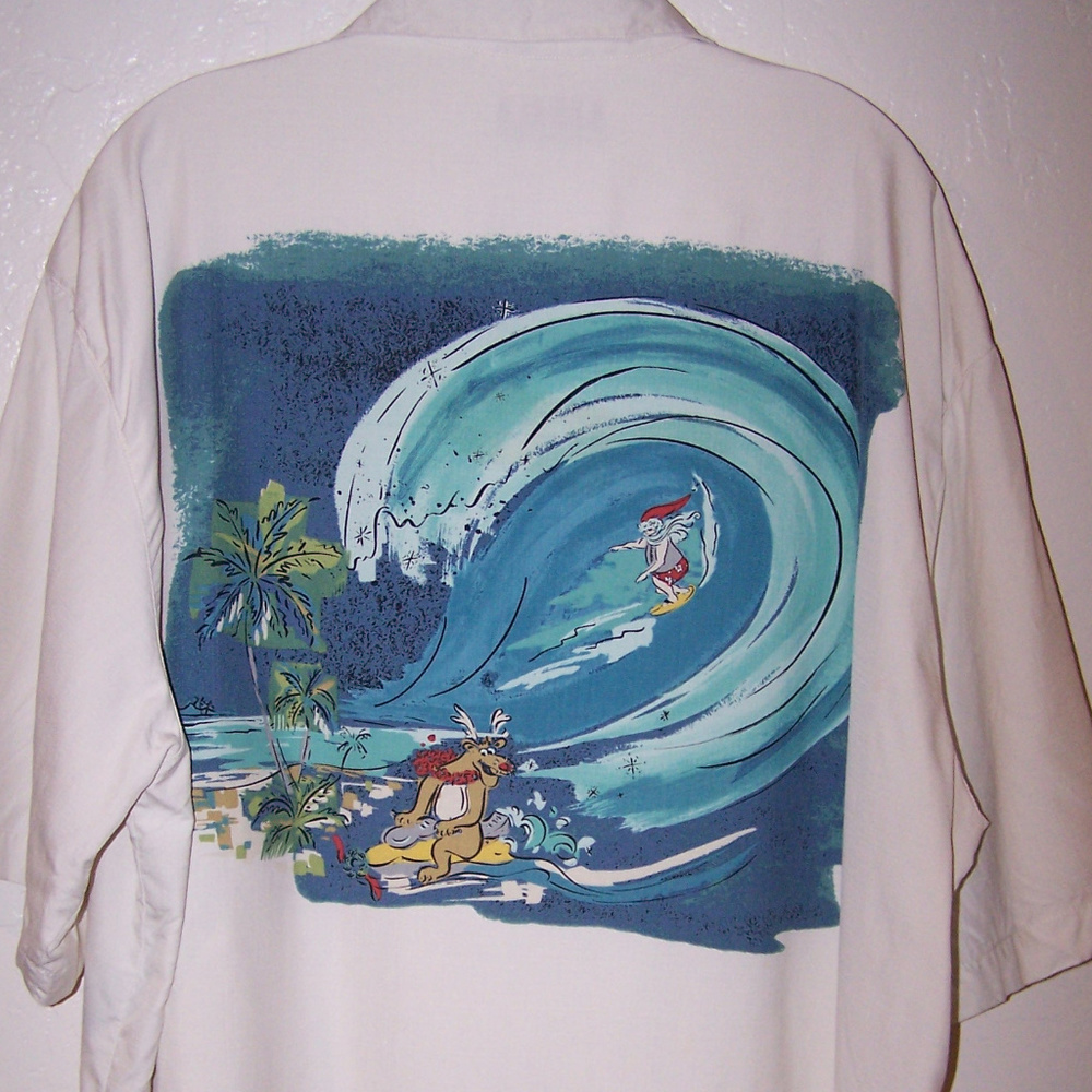 KAHALA HAWAIIAN CHRISTMAS SANTA SHIRT S3135